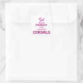 神が最強の女性を見つけた – 女性のカーボーイ引用文 スクエアシール (バッグ)