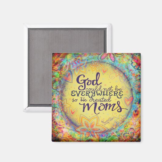 神が母かわいらしの日をフローラした マグネット (正面/裏面)