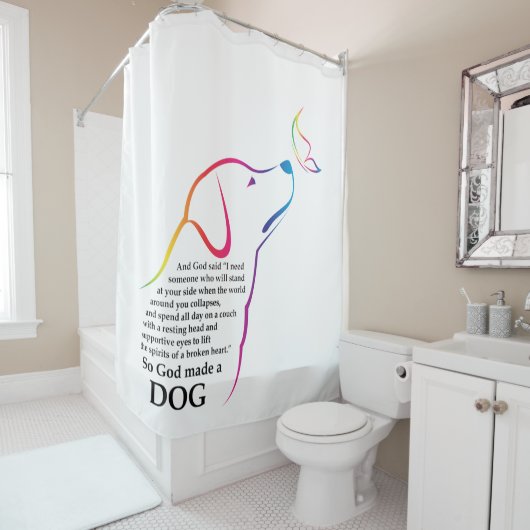 神が犬を作った シャワーカーテン (インサイチュ)