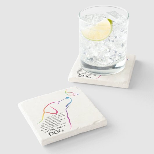 神が犬を作った ストーンコースター (横)