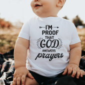 神が祈りの言葉の賜物に答えるパーソナライズされた証明 ベビーボディスーツ