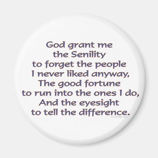 神が私にユーモアを与える マグネット (正面)