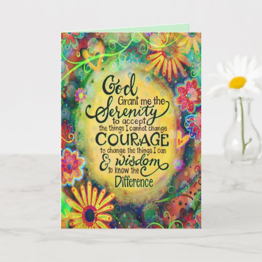 "神が私に静かさを与える"インスピリチュアル カード (小さな植物)