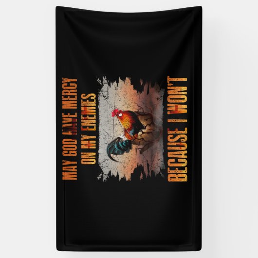 神が私の敵に慈悲を与えられますように 横断幕 (縦)