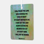 神が私を導く詩篇16聖なる書物、 経典聖句 メタルオーナメント (正面左)