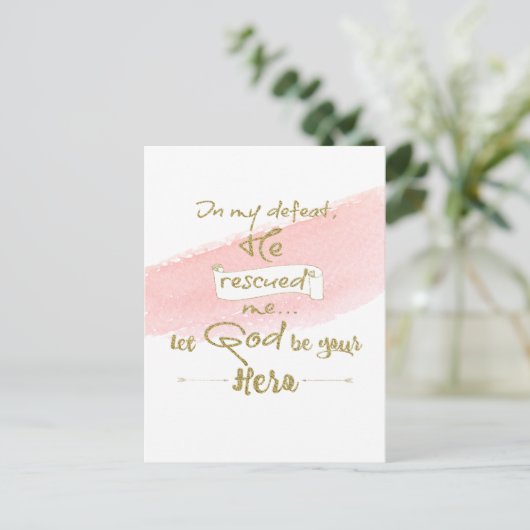 神が私感動的を救われた引用文 – キリスト教徒 ポストカード (スタンド正面)