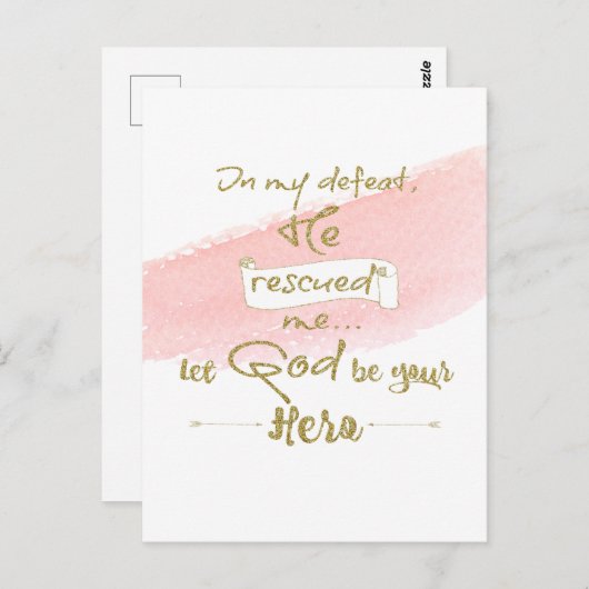 神が私感動的を救われた引用文 – キリスト教徒 ポストカード (正面/裏面)