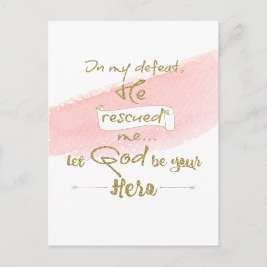 神が私感動的を救われた引用文 – キリスト教徒 ポストカード (正面)