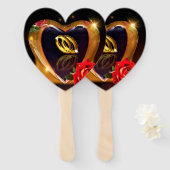 神が組み立てたもの(赤バラと金ゴールド) ハンドファン (正面&裏面)