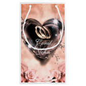 神が結び合わせた ピンク（シルバー） ウェディング スモールペーパーバッグ (裏面)