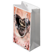 神が結び合わせた ピンク（シルバー） ウェディング スモールペーパーバッグ (正面アングル)