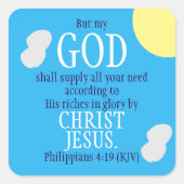 神が聖なる書物、 経典夏の天気を供給 スクエアシール (正面)