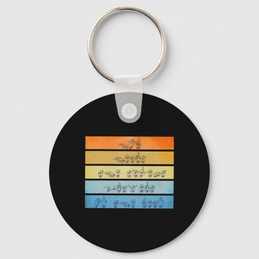 神が聞く祈りの言葉ろう者認識度ヴィンテージ標識ラング キーホルダー (正面)