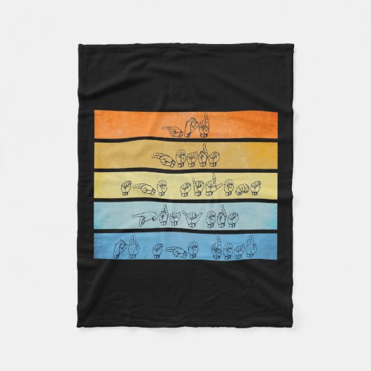 神が聞く祈りの言葉ろう者認識度ヴィンテージ標識ラング フリースブランケット (正面)