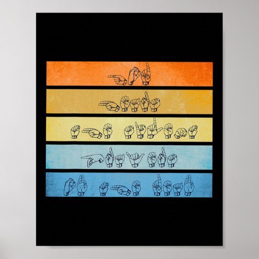 神が聞く祈りの言葉ろう者認識度ヴィンテージ標識ラング ポスター (正面)