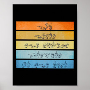 神が聞く祈りの言葉ろう者認識度ヴィンテージ標識ラング ポスター