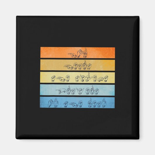 神が聞く祈りの言葉ろう者認識度ヴィンテージ標識ラング マグネット (正面)