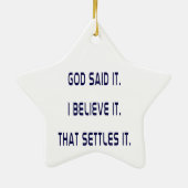 神が言った！あ信じあ！これで解決だ！プレーン セラミックオーナメント (裏面)