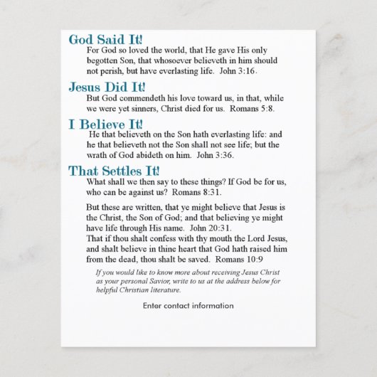 神が言った！ チラシ (裏面)