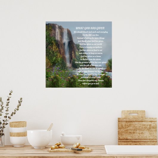 神が詩のポスター与えを持っているもの ポスター (キッチン)