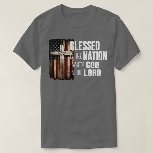 神が賛美クリスチャンの主である国は Tシャツ (デザイン正面)