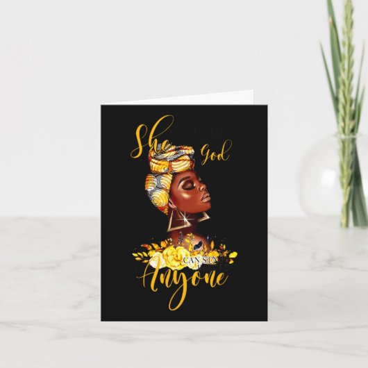 神がChrに立てる前にひざまずく黒人女性 カード (正面)