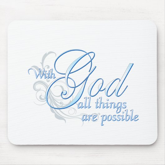 神ですべての事は可能です マウスパッド (正面)