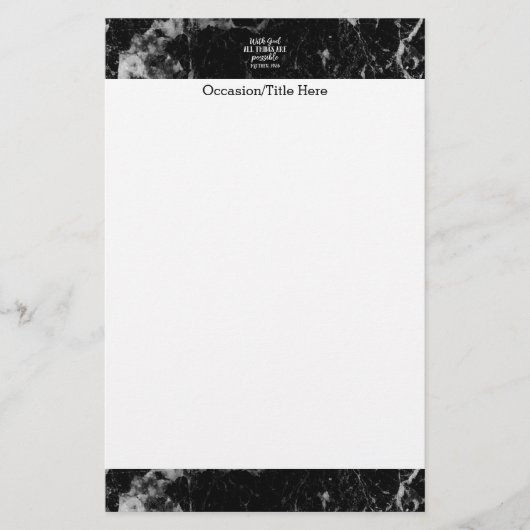 神ですべての事は可能なキリスト教の聖書です 便箋 (正面)