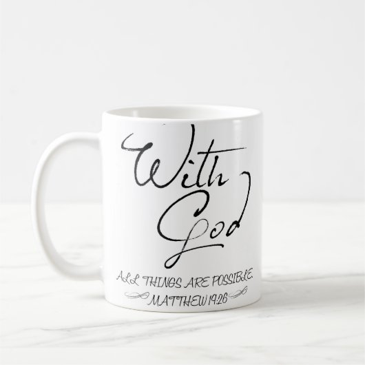 神ですべての事は可能なコーヒー・マグです コーヒーマグカップ (左)