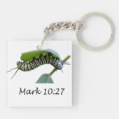 神ですべての事は可能なマダラチョウです キーホルダー (裏面)