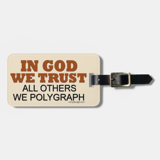 神で私達は信頼します。 他私達謄写器! ラゲッジタグ (正面横)