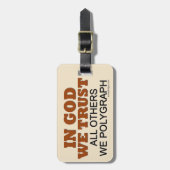 神で私達は信頼します。 他私達謄写器! ラゲッジタグ (正面縦)