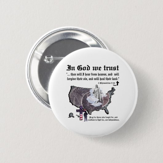 神で私達は- 2記録の7:14を信頼します 缶バッジ (正面&裏面)