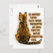 神として信仰される猫 ポストカード (正面/裏面)