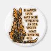 神として信仰される猫 マグネット (正面)