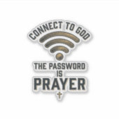 神とのつながり祈りキリスト教ベクターデザイン1 シール (正面)
