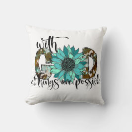 神とのフローラデザイン クッション