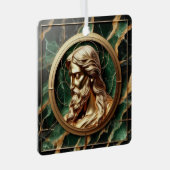 神との出会いイエス顔華美金ゴールド メタルオーナメント (正面右)