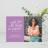 神との可能性聖なる書物、 経典写真卒業 案内状 (スタンド正面)