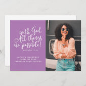 神との可能性聖なる書物、 経典写真卒業 案内状 (正面/裏面)