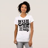 神との宗教的キリスト教信仰引用文 Tシャツ (正面フル)