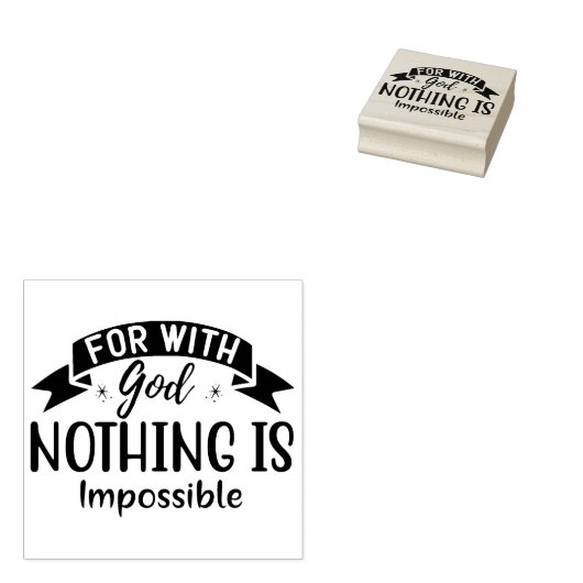 神との宗教的引用文は不可能ではない ラバースタンプ (押印)