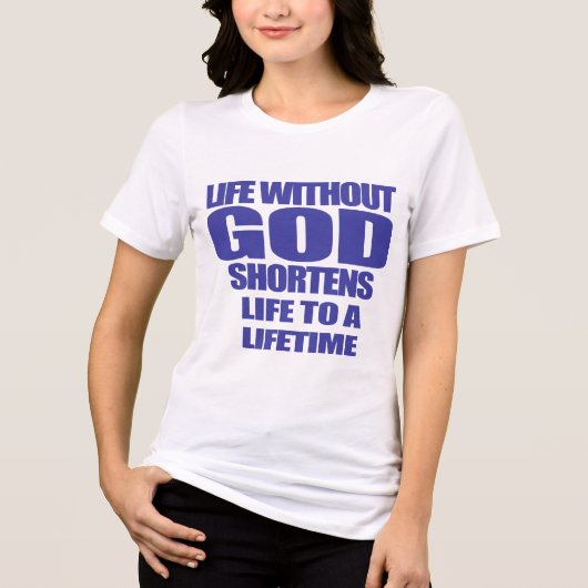 神との生活は、人生を生涯に短縮する トライブレンドＴシャツ (正面)