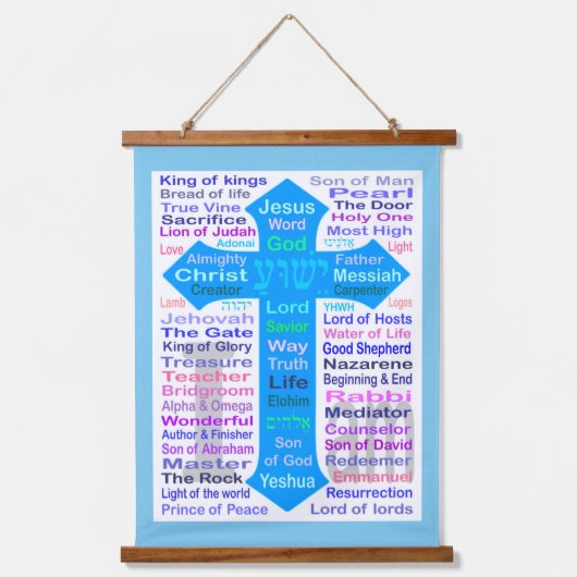 神とイエスの名 吊り下げ型タペストリー (正面)