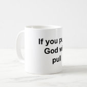 神とイエスは祈りの言葉と自己に応え救済る コーヒーマグカップ (正面左)