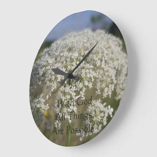 神とクリスチャンすべての事が可能である ラージ壁時計 (傾斜)