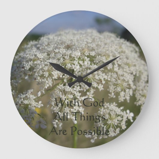 神とクリスチャンすべての事が可能である ラージ壁時計 (正面)