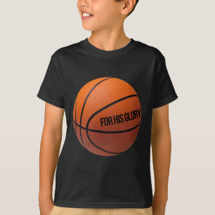 神とバスクを愛するスポーツの人のためのバスケットボール Tシャツ