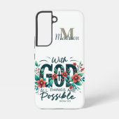 神とフローラすべての物モノグラム名前を追加 SAMSUNG GALAXYケース (裏面)