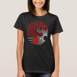 神とペースメーカーに救われた CHD啓発 バッテリー Tシャツ